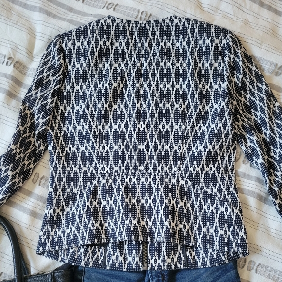EUC J. Crew Geometric Zip Blazer - Picture 6 of 7